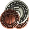 TLAMA games - 3x hodnota "1" a 1x "5" - univerzální mince pro deskové a RPG hry